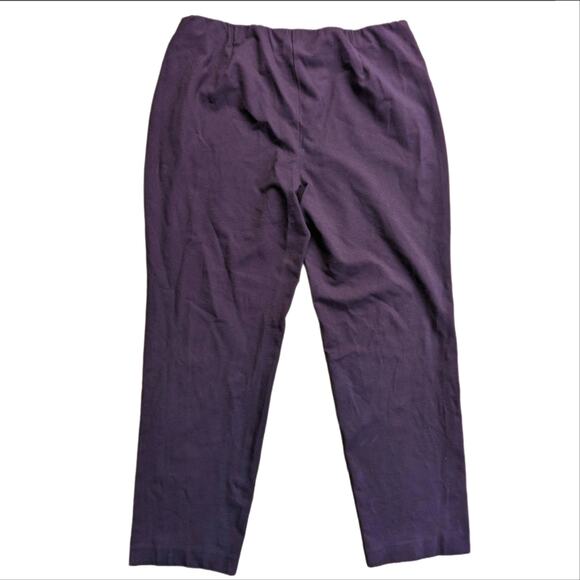 J Jill Slim Leg Ponte Knit High Rise Purple Ankle Pull On Stretch Comfort Pants - Picture 2 of 3